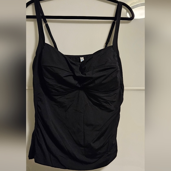 La Vie En Rose Black Shirred Tankini  - XXL - Picture 3 of 5